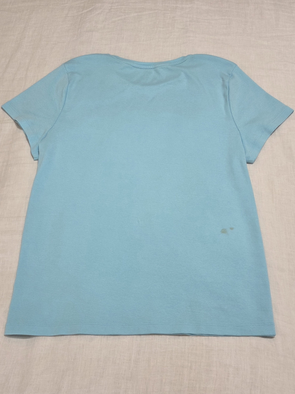 Talbots Pima Crewneck Tee Light Blue - Picture 4 of 14